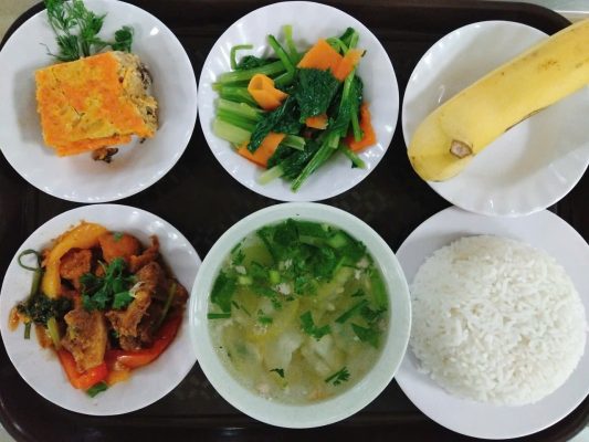 THỊT XÀO CHUA NGỌT + CHẢ TRỨNG HẤP